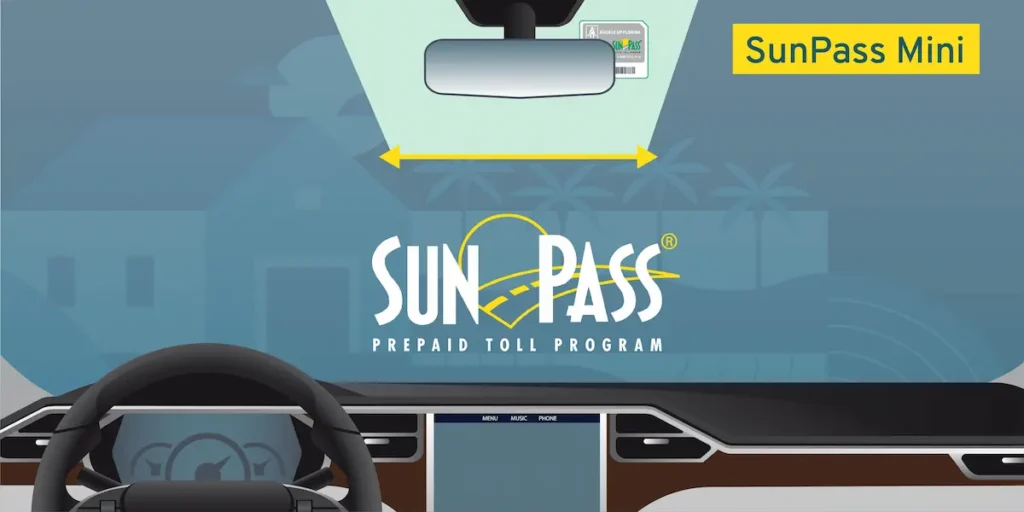 La ubicación de montaje ideal de un transpondedor SunPass en un automóvil es cerca del espejo retrovisor en el interior del parabrisas